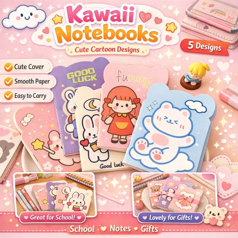 Cartoon A6 Mini Notebook Cute Design Small Notepad Children Student ...