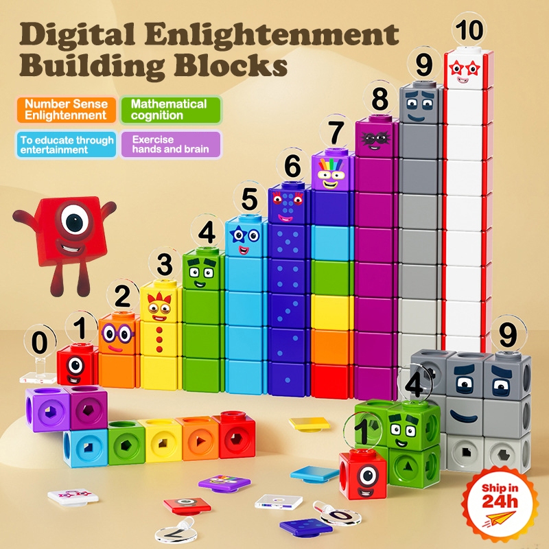 MathLink Cubes Numberblocks 1-10 Activity Set Mathematical Building ...