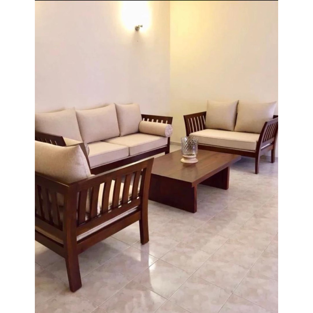 Newly made Wooden Sala Set With Foam | Shopee Philippines