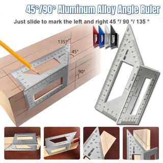 1pc 45°/90°Aluminum Alloy Angle Ruler Square Multifunction Rule Gauge ...