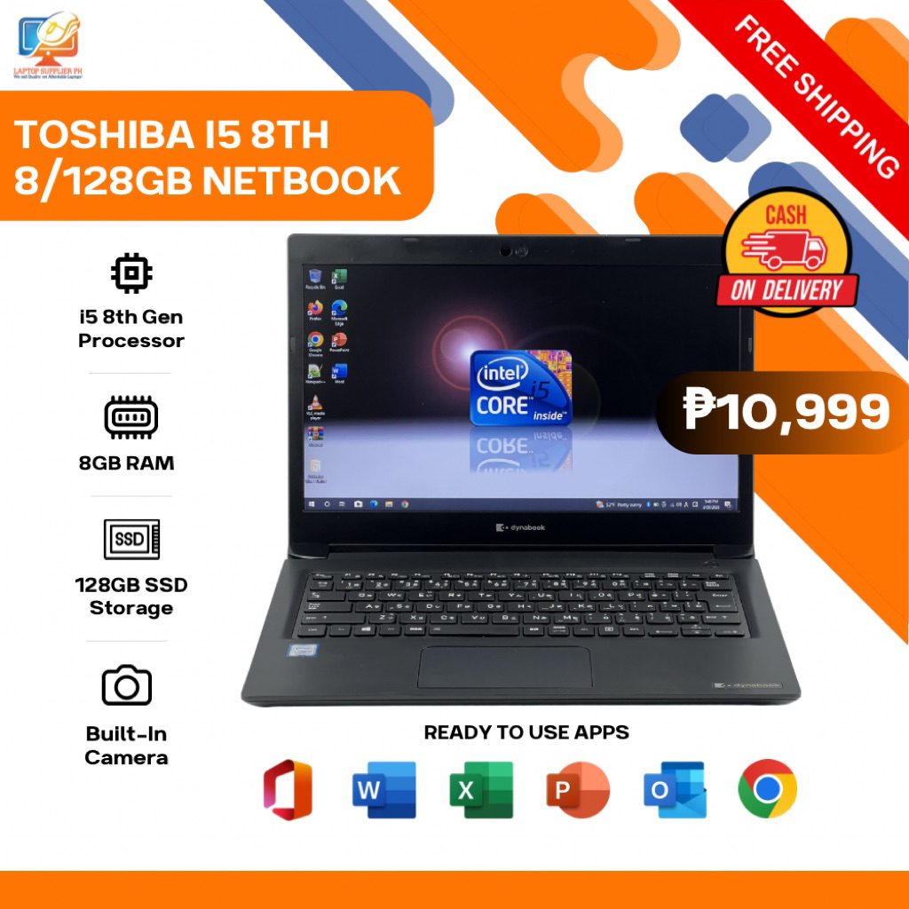 TOSHIBA Core i5 8th Gen | 8gb RAM | 128gb SSD Slim-type Laptop | Shopee ...