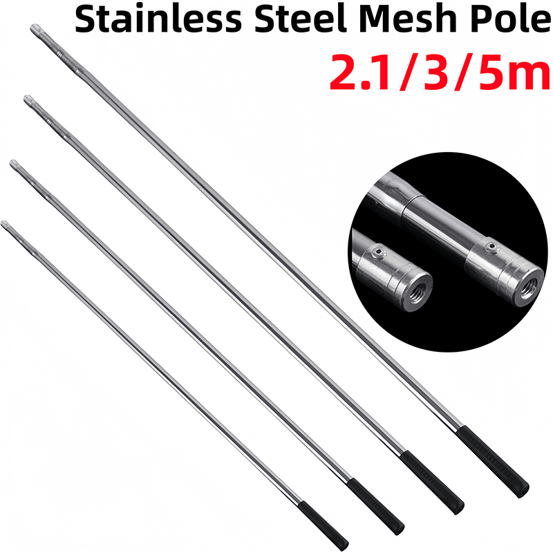 Fishing Catching Net rod 2.1M Stainless Steel Harpoon Rod Fishing Gear ...