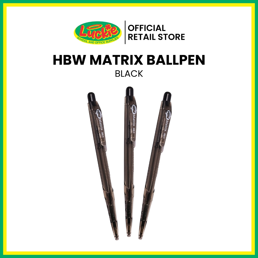 HBW 25 pcs Matrix Retractable Ballpen Black Gel Pen | Shopee Philippines