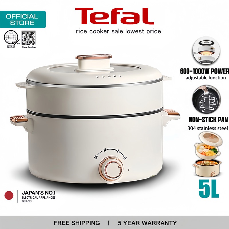 [Free warranty] Rice Cooker With Steamer 5L 3 Gear Power Double Layer ...