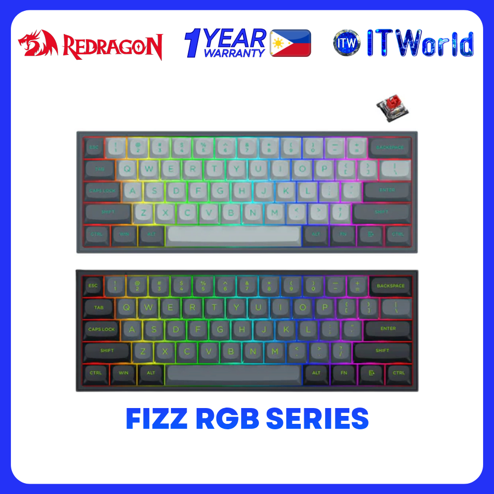 Redragon Fizz RGB Series Wired Mechanical Keyboard Dust-Proof Red ...