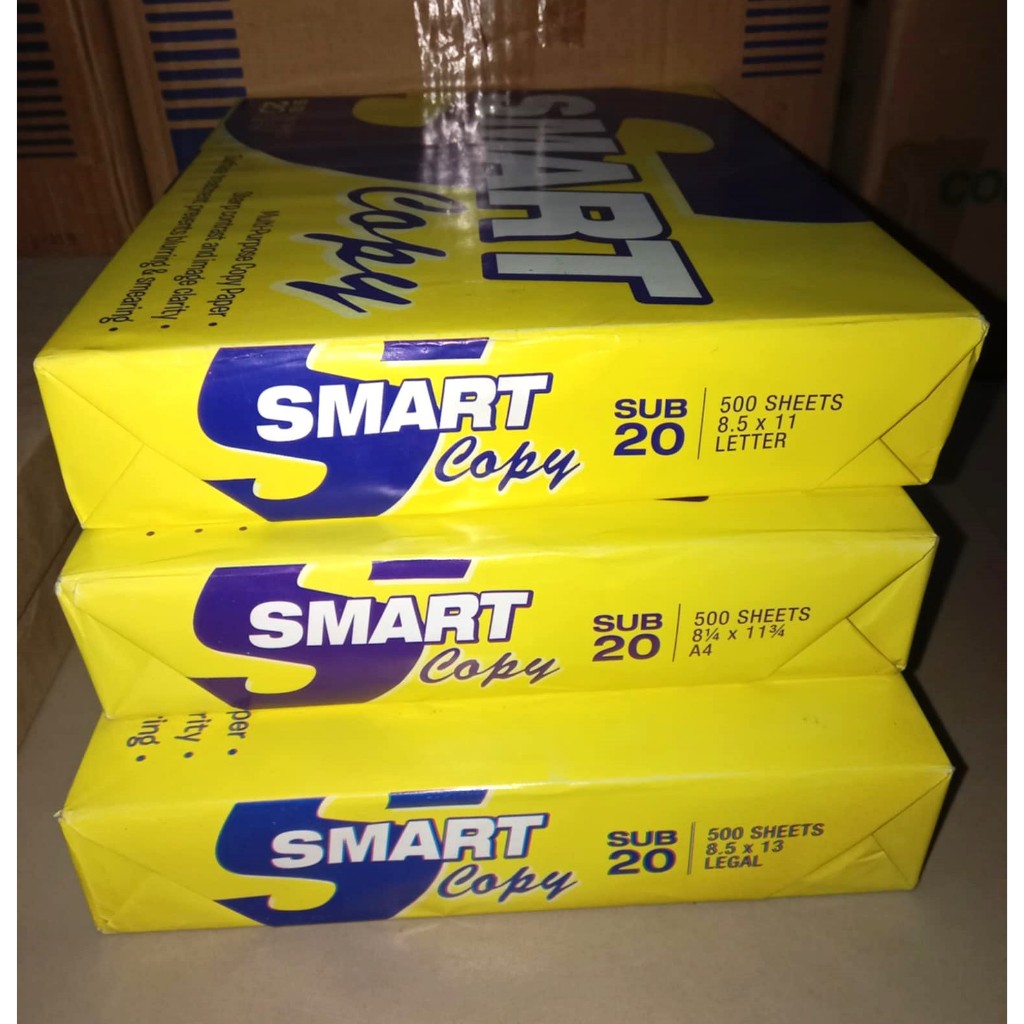 SMART COPY SUB.20 (500SHEETS IN 1 REAM) | Shopee Philippines