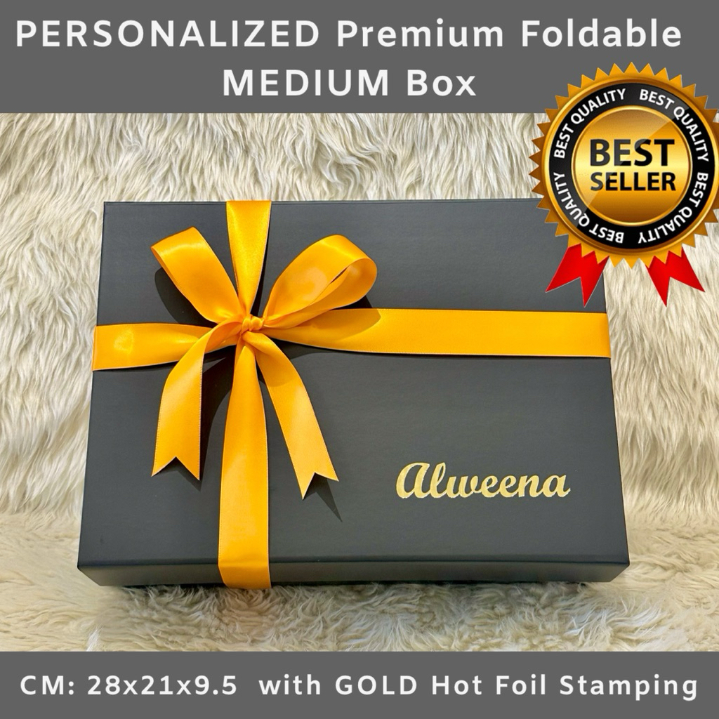 PERSONALIZED Premium Magnetic MEDIUM Box Foldable w/ RIBBON Giveaway ...
