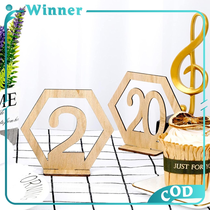 Reception Table Numbers Wooden Wedding Set Seating Card Decor Signage ...