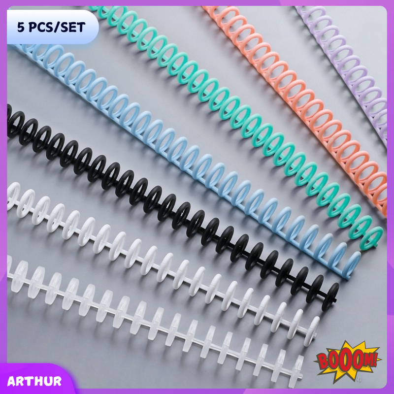 5PCS Plastic Ring Binder 30 Holes DIY Notebook Removable 12mm Booklet ...
