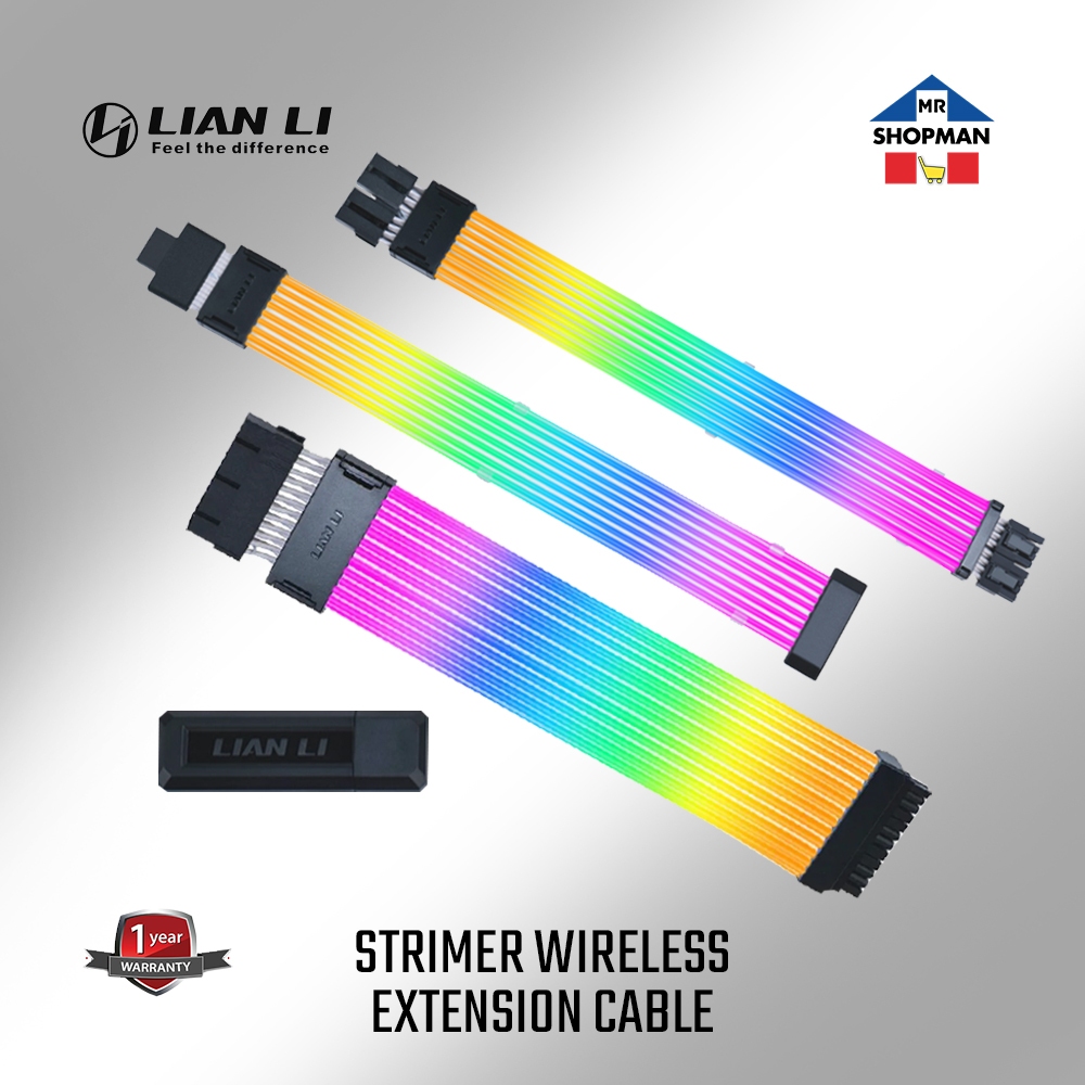 Lian Li Strimer WIRELESS 24pin / Dual 8pin 2x8 / 16x8 12V RGB Extension ...