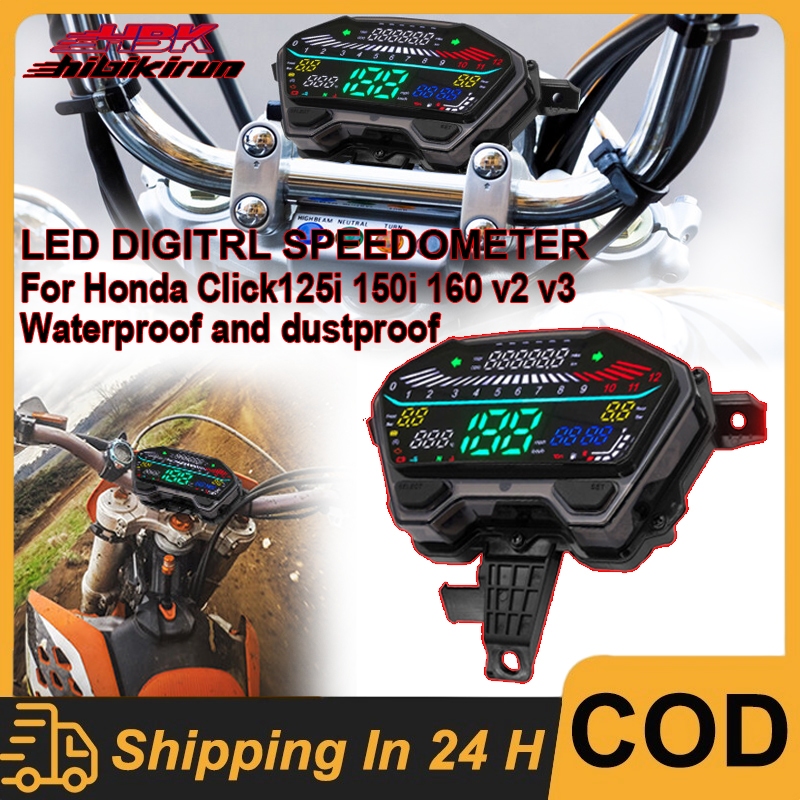 LED Digital Speedometer For Honda Click125i v2/v3 Click150 Click160 LED ...