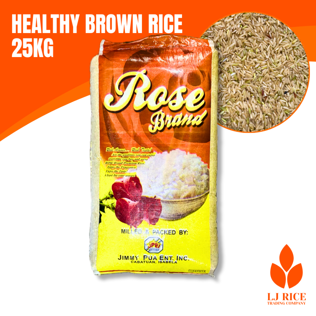 Brown Rice Nueva Ecija, Rose Brand Healthy Organic Rice Bigas 25kg ...