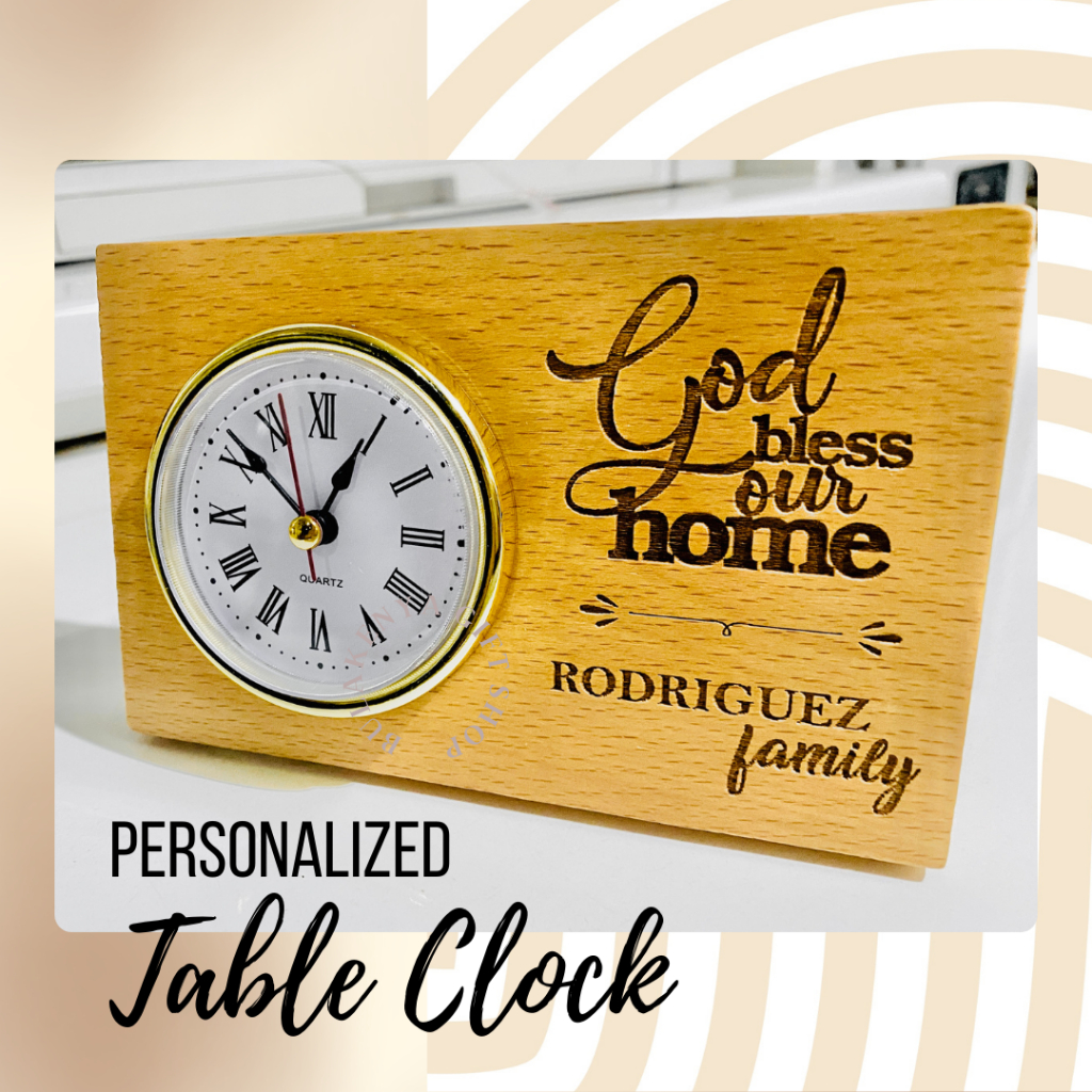 Wooden Desk / Table Clock Personalized Laser Engraved Souvenir Giveaway ...