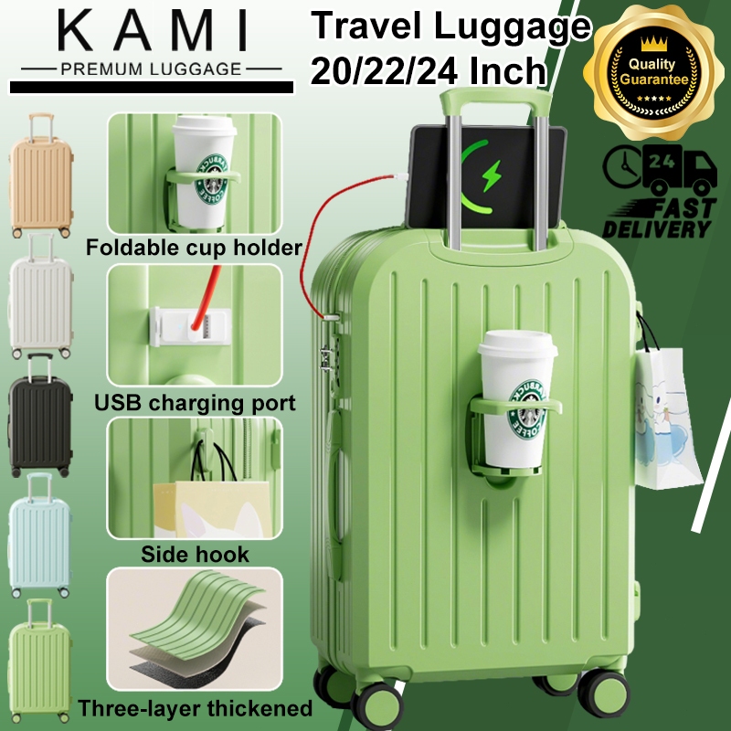 KAMI Upgraded Version ABS+PC Luggage–20/22/24 Inch Front-Loading Cabin ...