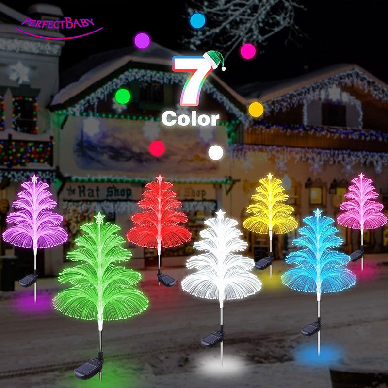 5 Layer Fiber Optic 7 Color Changing Jellyfish Solar LED Garden Light ...