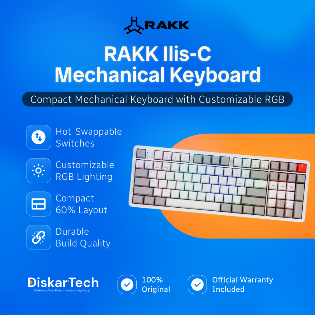 RAKK Ilis-C Mechanical Gaming Keyboard (96 Keys, RGB, Hot-Swappable ...