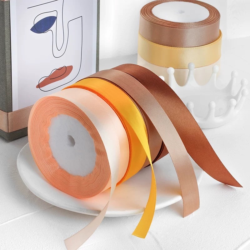2.5cm Satin Ribbon Roll Gift Packaging Ribbon Flower Making DIY Holiday ...