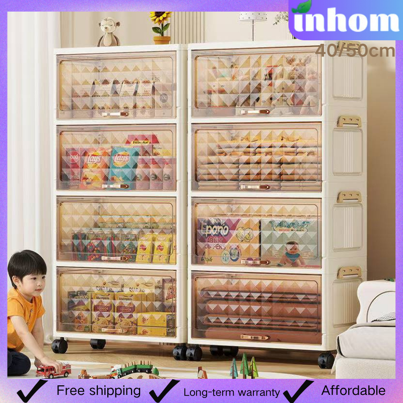 Multi-Functional Foldable Flip-Top Storage Cabinet Mobile Transparent ...