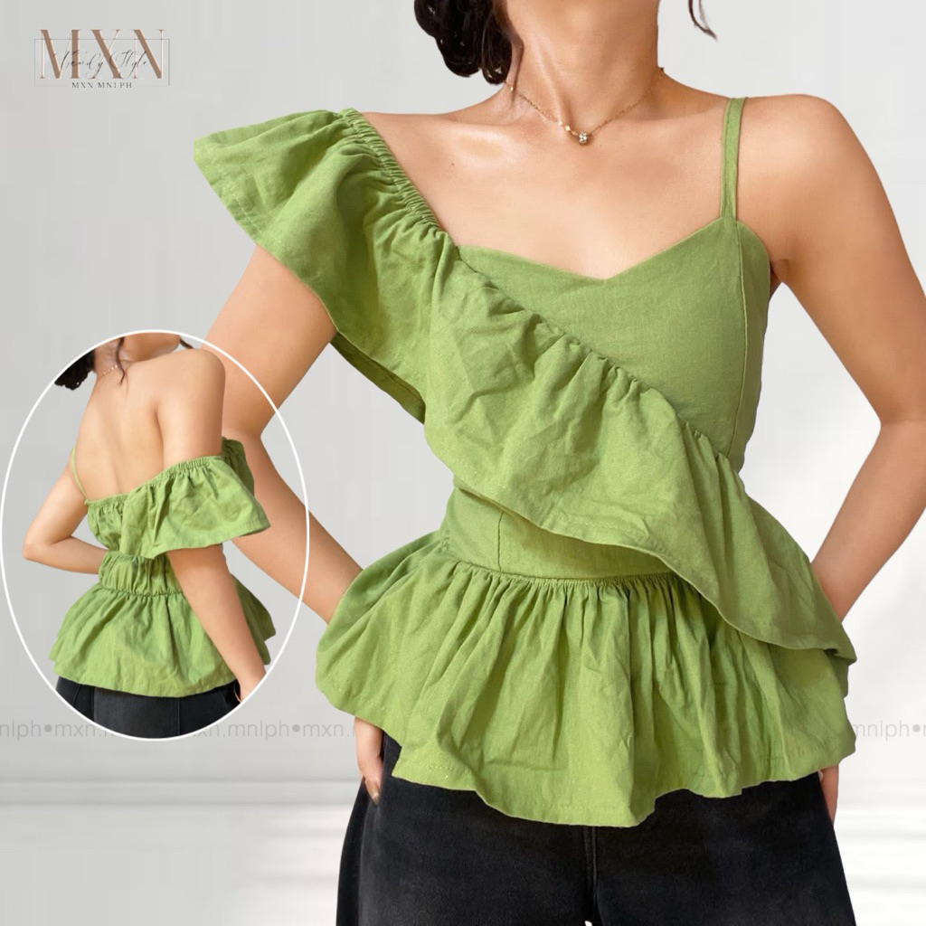 |MXN| Jhera One-Sided Ruffle Top | Shopee Philippines