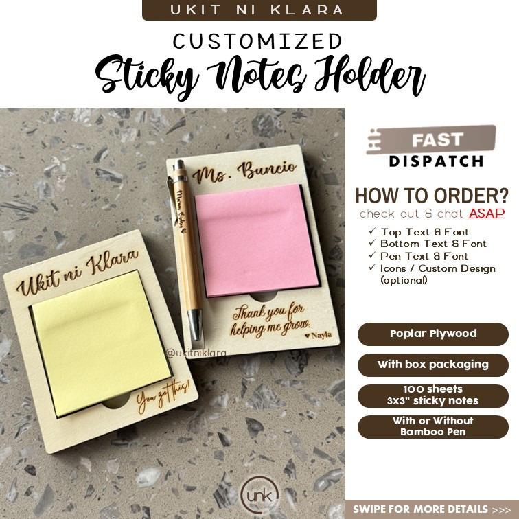 UNK - Sticky Notes Holder - Customized | Ukit ni klara teachers day ...