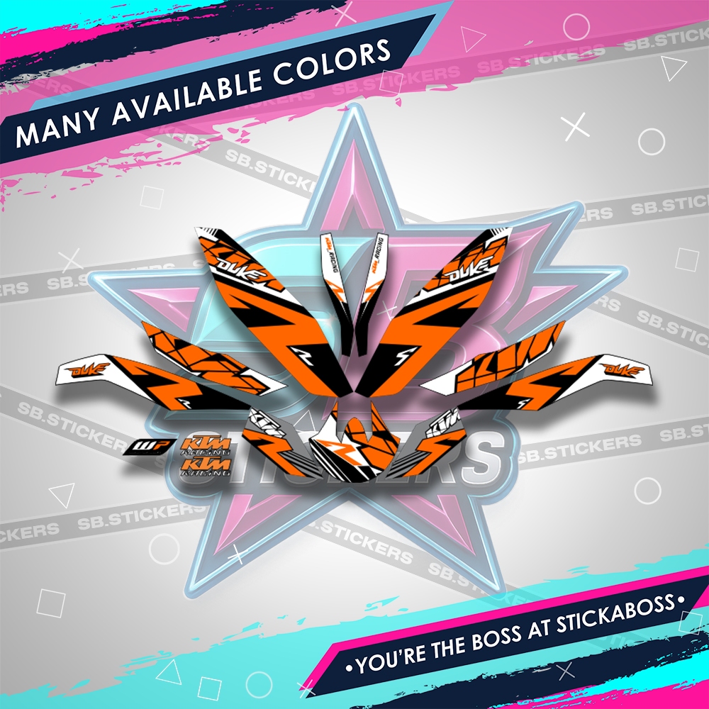 KTM DUKE 200 STICKER DECALS ( 2024 HALFTONE MOTIF TEMP 4 ) | Shopee ...