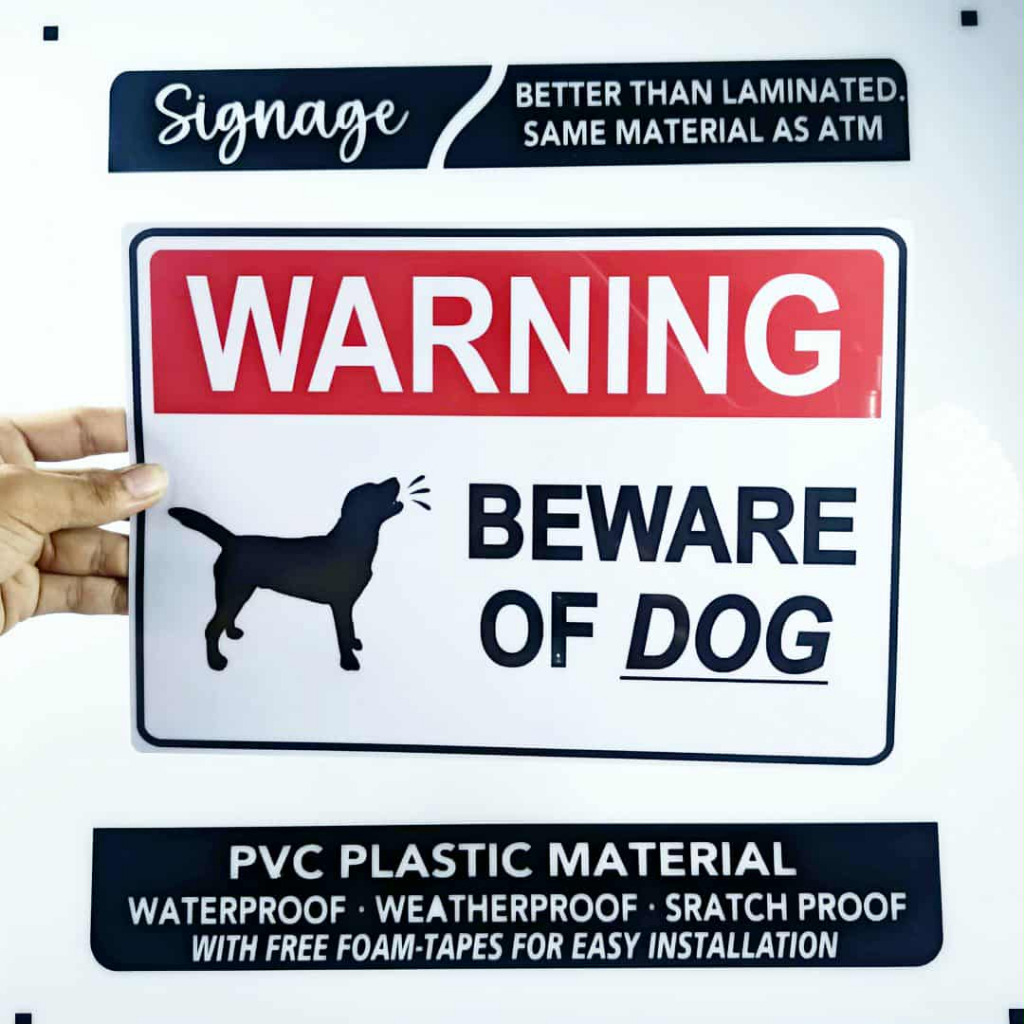 SIGNAGE - WARNING - BEWARE OF DOG - PVC PLASTIC MATERIAL SIGNAGE ...