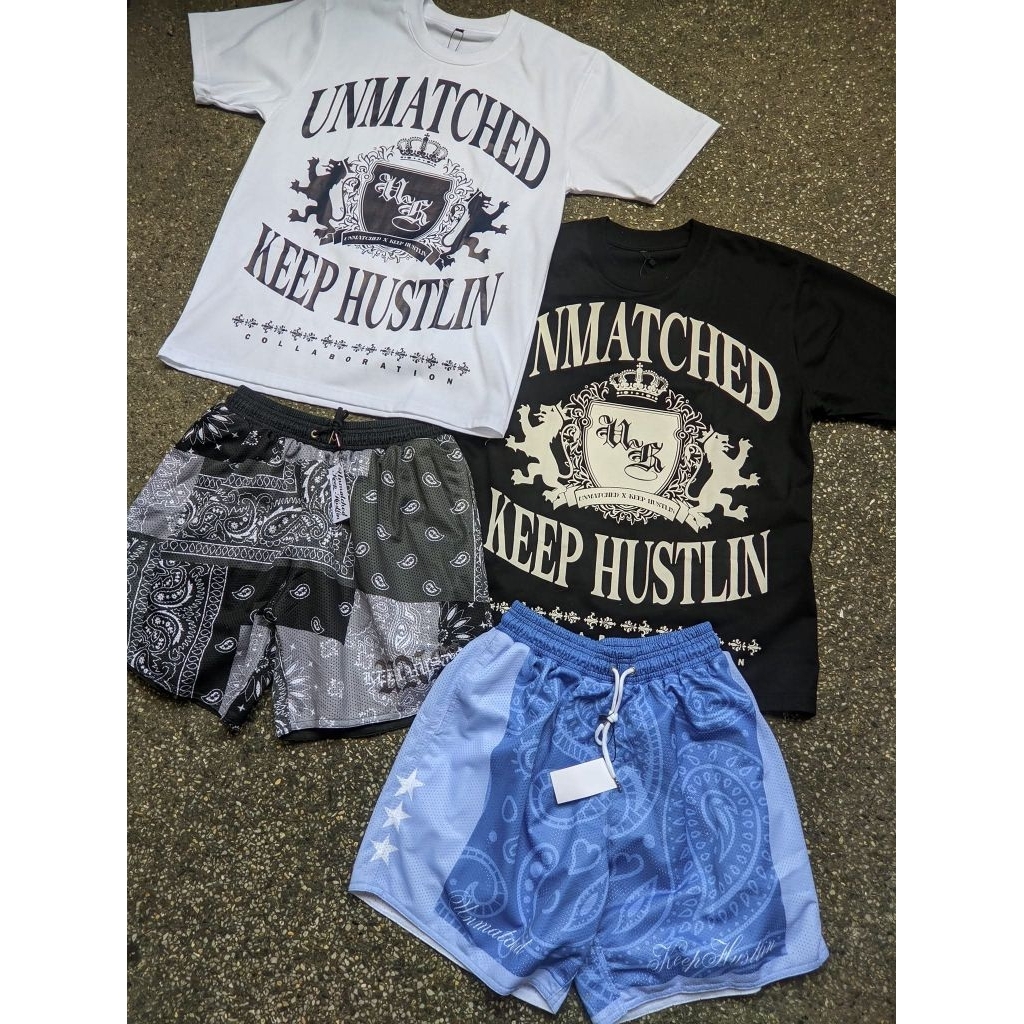 Keep Hustlin Mesh Short Black Bandana | Shopee Philippines