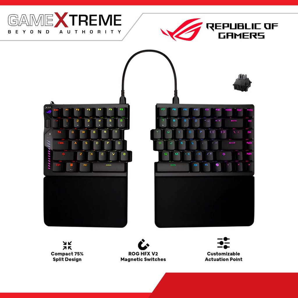 Asus ROG M703 Falcata Split Magnetic 75% Analog Gaming Keyboard (HFX V2 ...