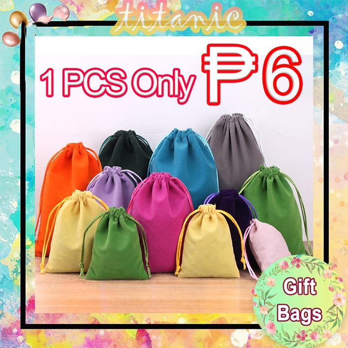 1pc Colored Velvet Fabric Silk Drawstring jewelry Packing Bag Velvet ...