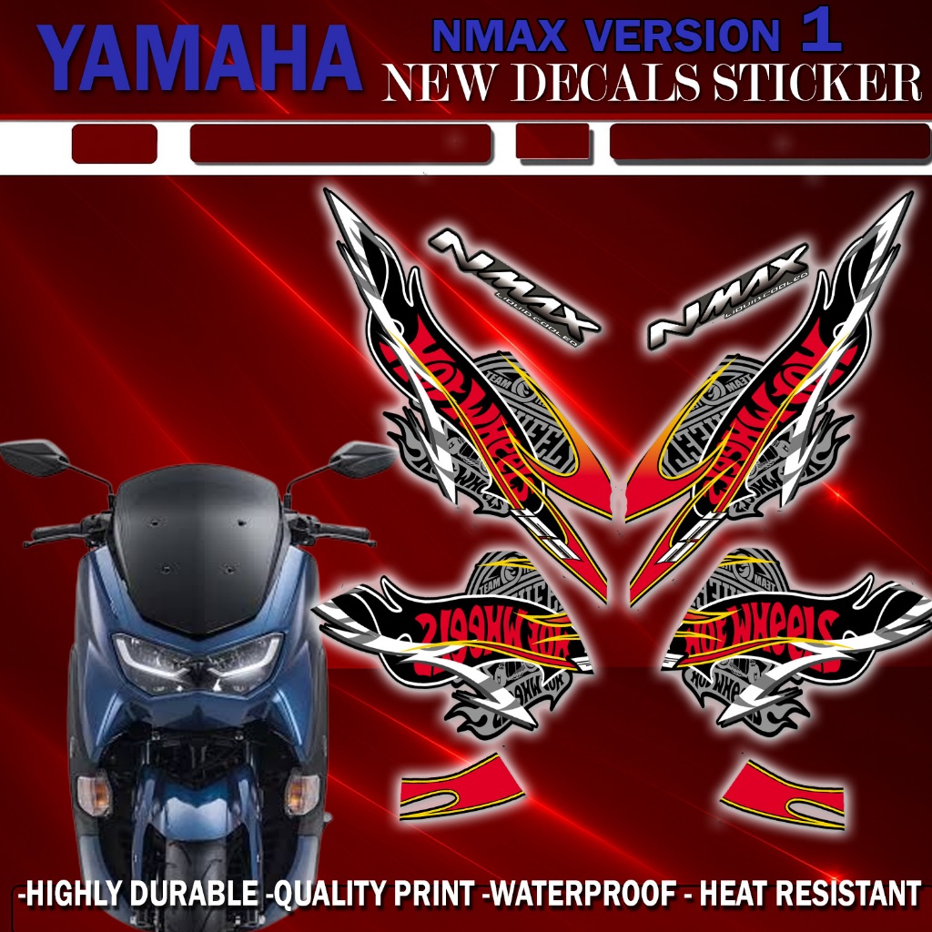 Yamaha NMAX VERSION 1 NEW HOTWHEELS DECALS STICKER Highly Durable ...