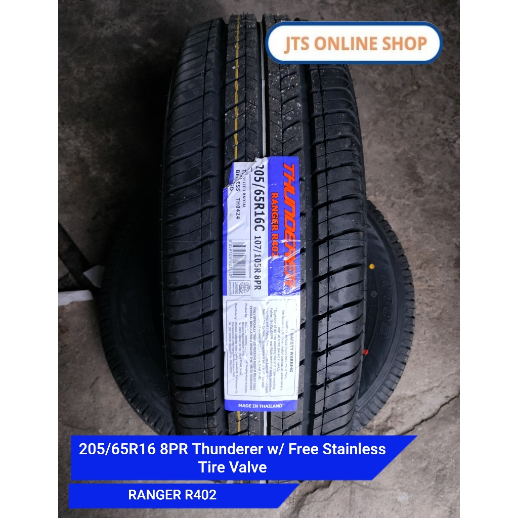 205/65R16 8PR Thunderer Ranger R402 w/ Free Stainless Tire Valve ...