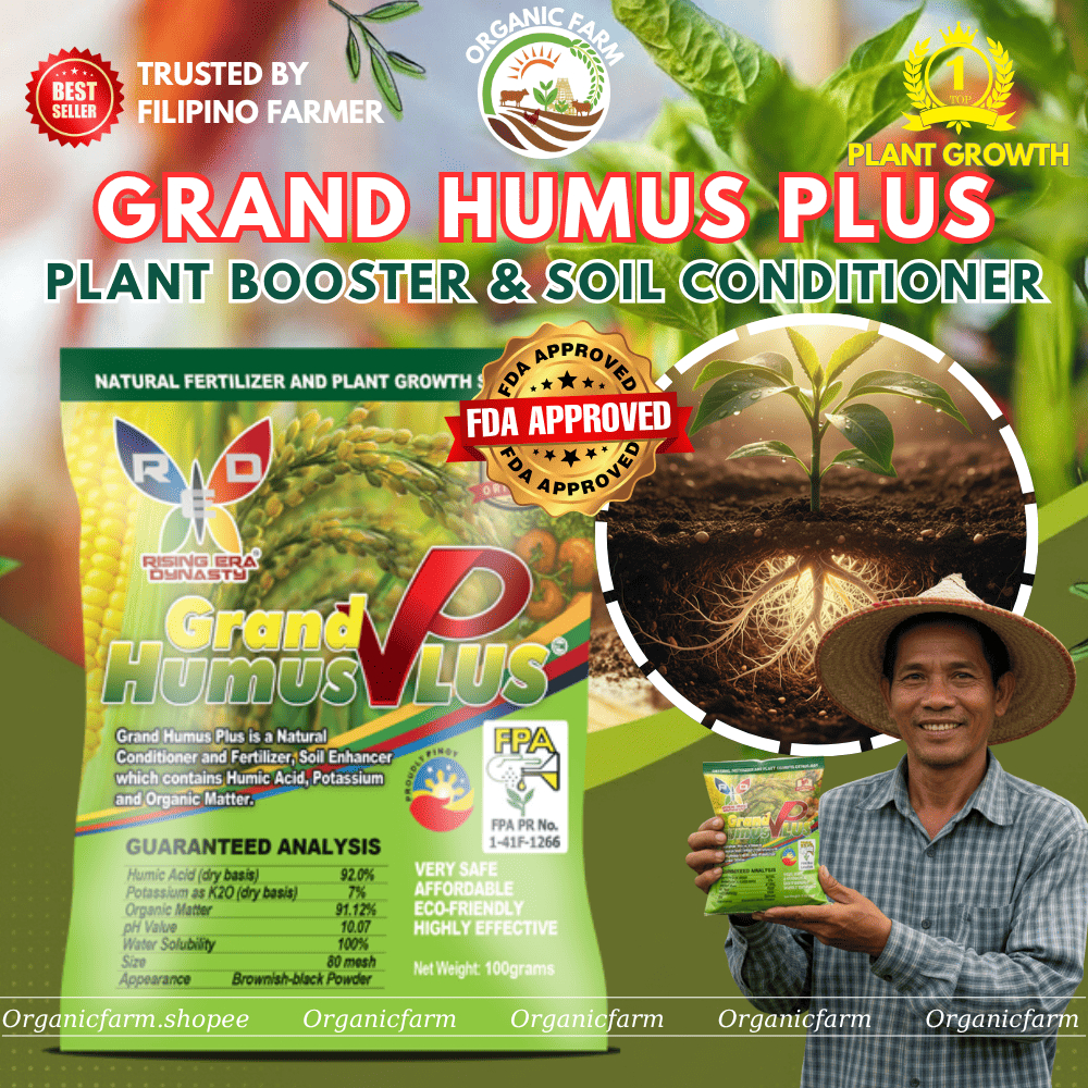 [BEST FOR RICE] 100g Grand Humus Plus - Organic NPK & Foliar Fertilizer ...