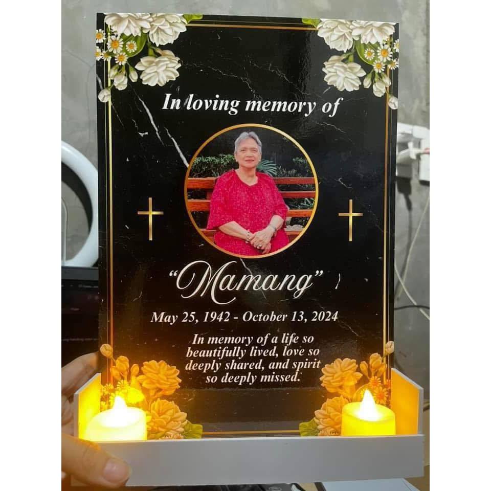 A4 Memorial Sintra Lapida with Holder and free 2 pcs Flameless Candle ...