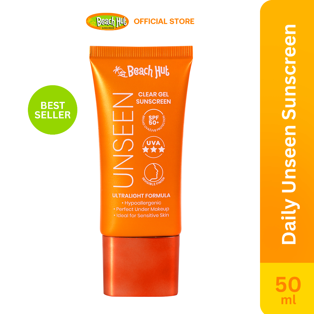 Beach Hut Daily Unseen SPF50+ Clear Face Sunscreen 50mL | Shopee ...