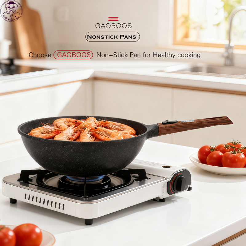 Gaoboos Non-stick Wok Pan 28CM/30CM Detachable Handle Induction ...