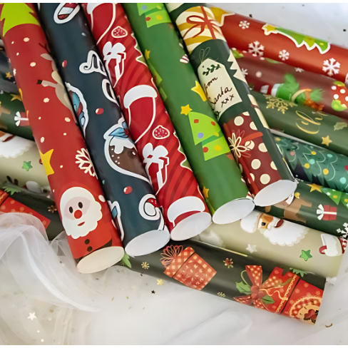 Christmas Gift Wrapping Paper Roll – 10 Sheets-One Design(70gsm not ...