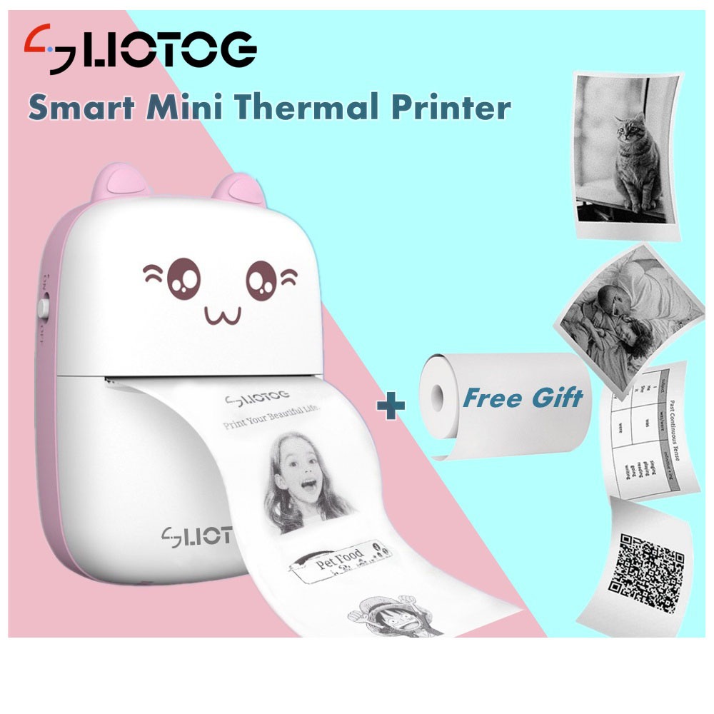 LIOTOG C9 Mini Bluetooth Thermal Printer Photo Printer Label Sticker ...