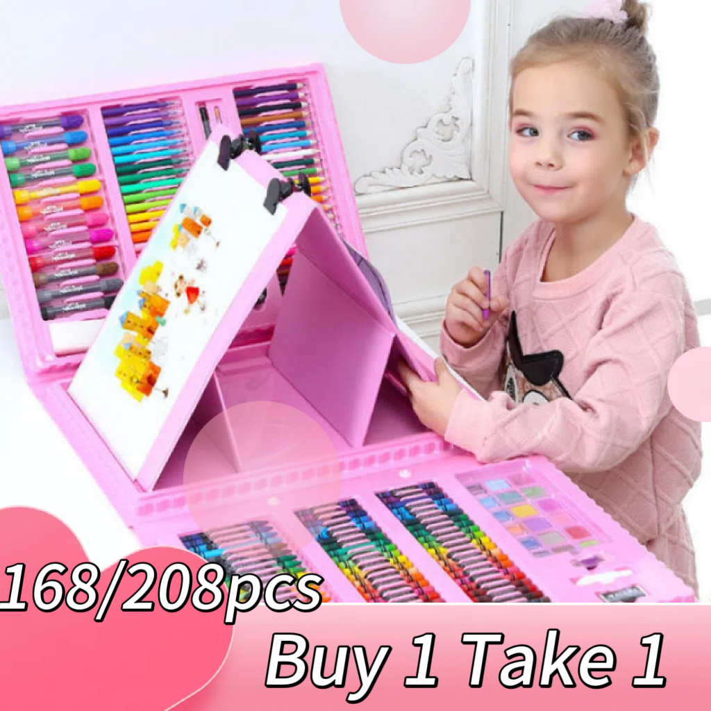 168 pcs Coloring Set 208 Pcs Set Kids Super Mega Art Coloring Crayons ...