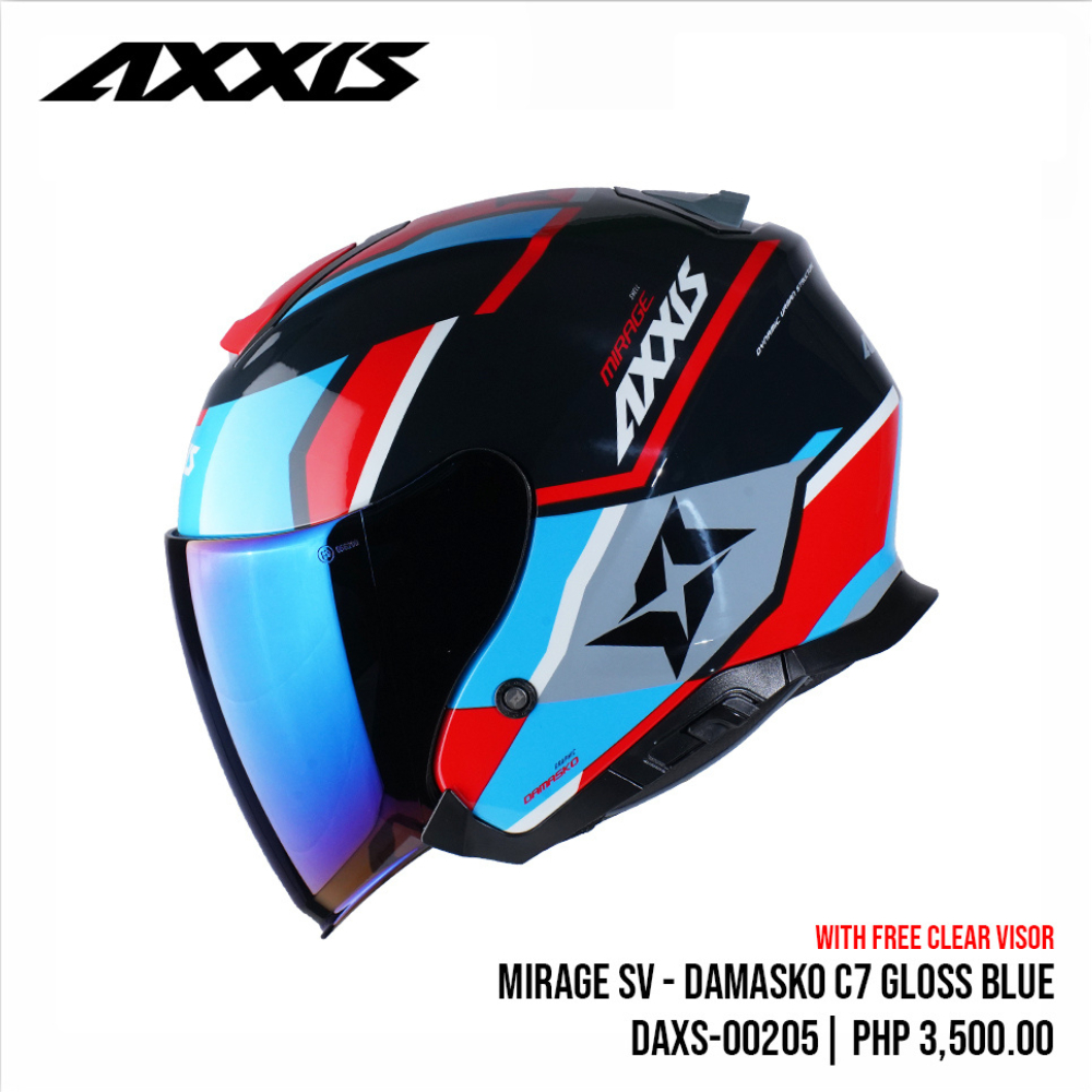 Axxis Half Face Helmet for Motorcycle Mirage Damasko Gloss/Matte (S-XL)