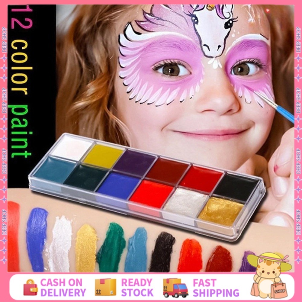 Face Body Paint Set 12 Colors Professional Makeup Palette Safe Non ...