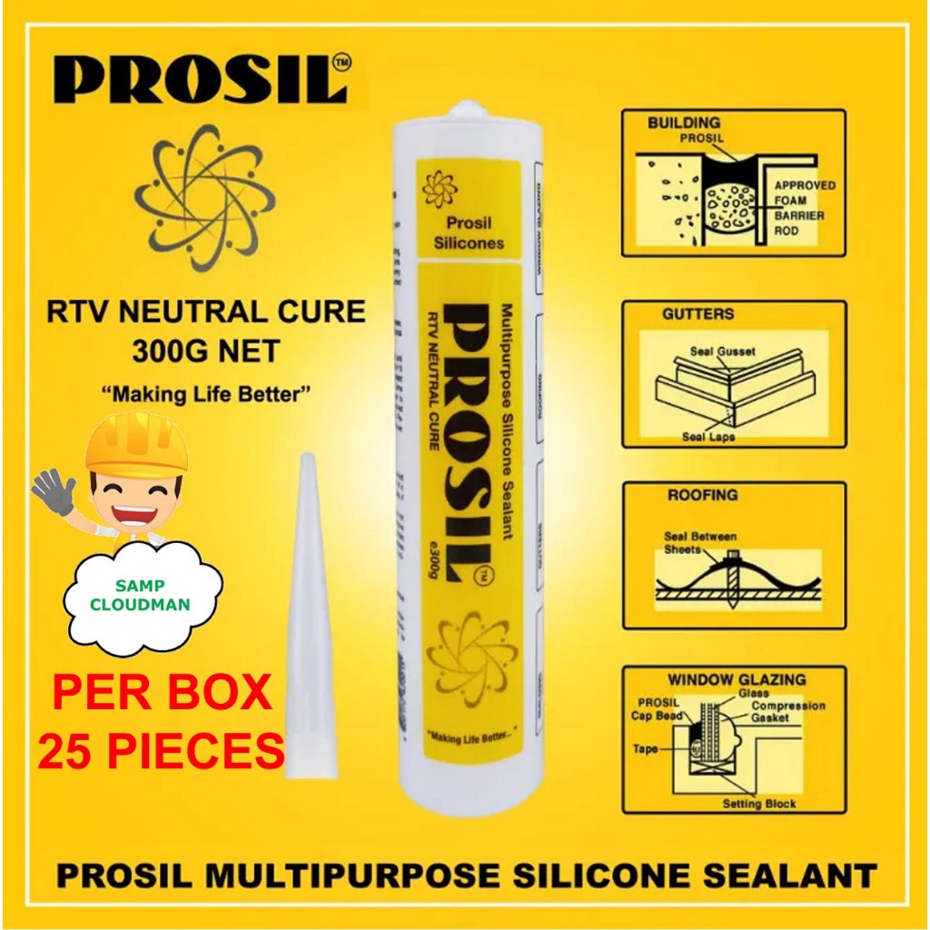 Prosil Multi-Purpose Silicone Sealant Neutral Cure PER BOX 25 pc White ...