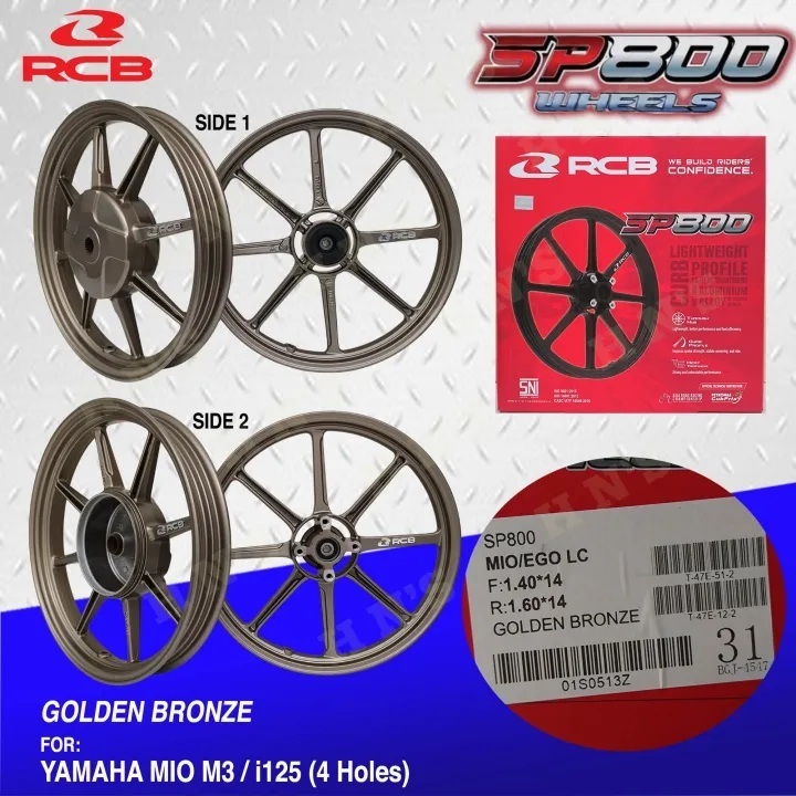 RACING BOY RCB SP800 Mags Golden Bronze for Yamaha Mio M3 / Mio i125 ...