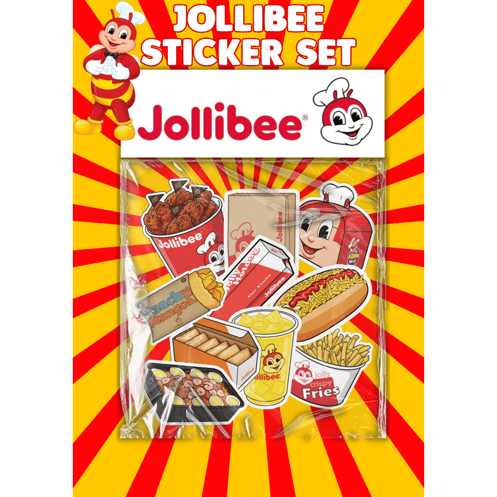 Jollibee Food Stickers Set (14pcs) | Glossy / 3D / Glitter / Matte ...