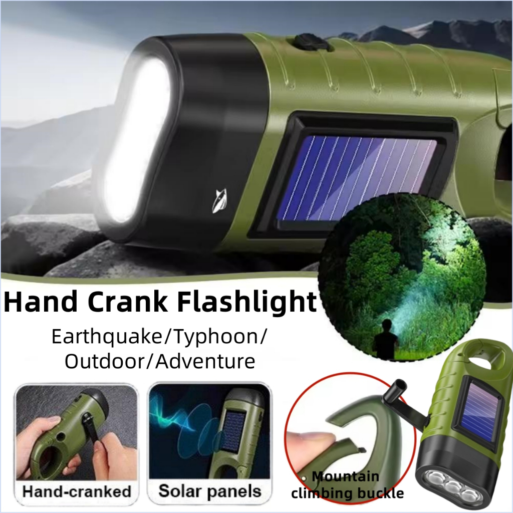 Hand Crank Solar Emergency Flashlight survival flashlight Disaster ...