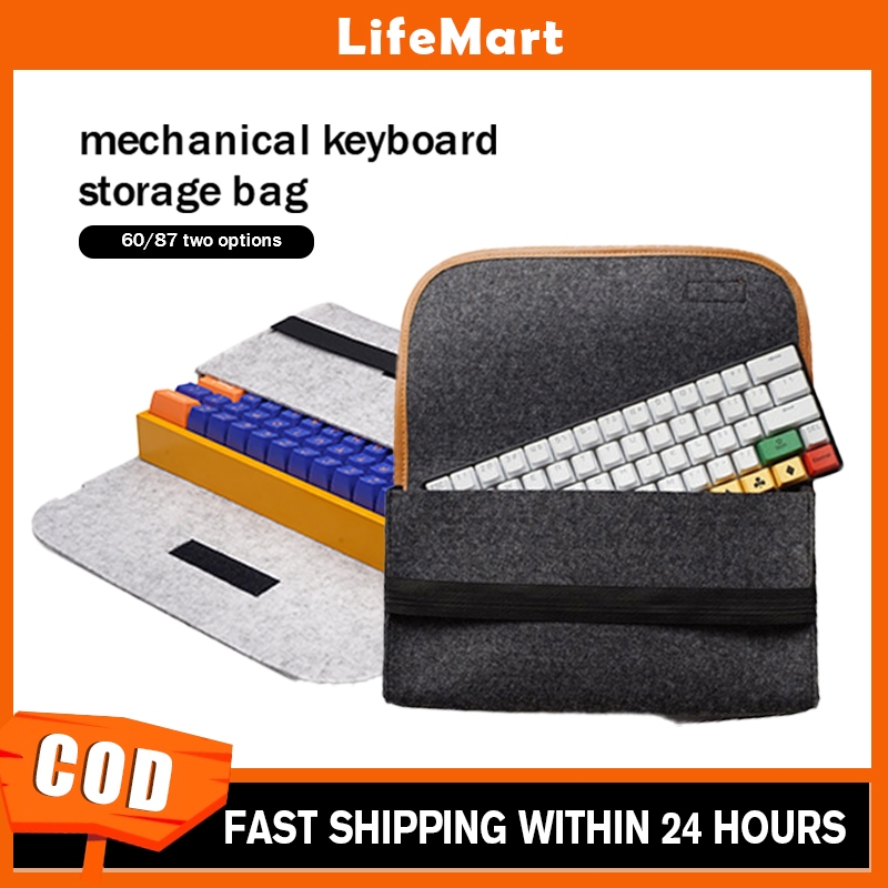 Portable Keyboard Storage Bag 60/87 Keys Felt Dust Proof Carry Case ...