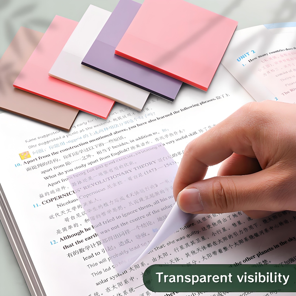 PET Color Transparent Note Paper Label Stickers Office Supplies-Student ...