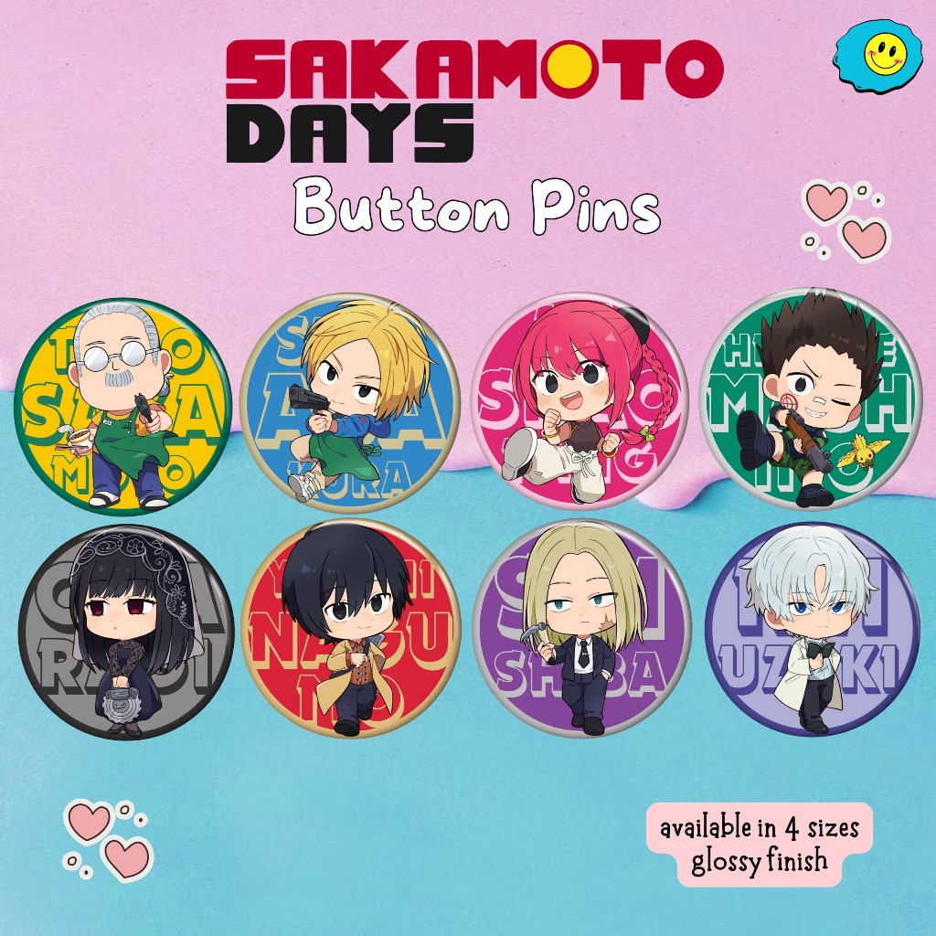 Sakamoto Days Button Pin Badge Anime Button Pins 25mm 32mm 44mm 58mm ...