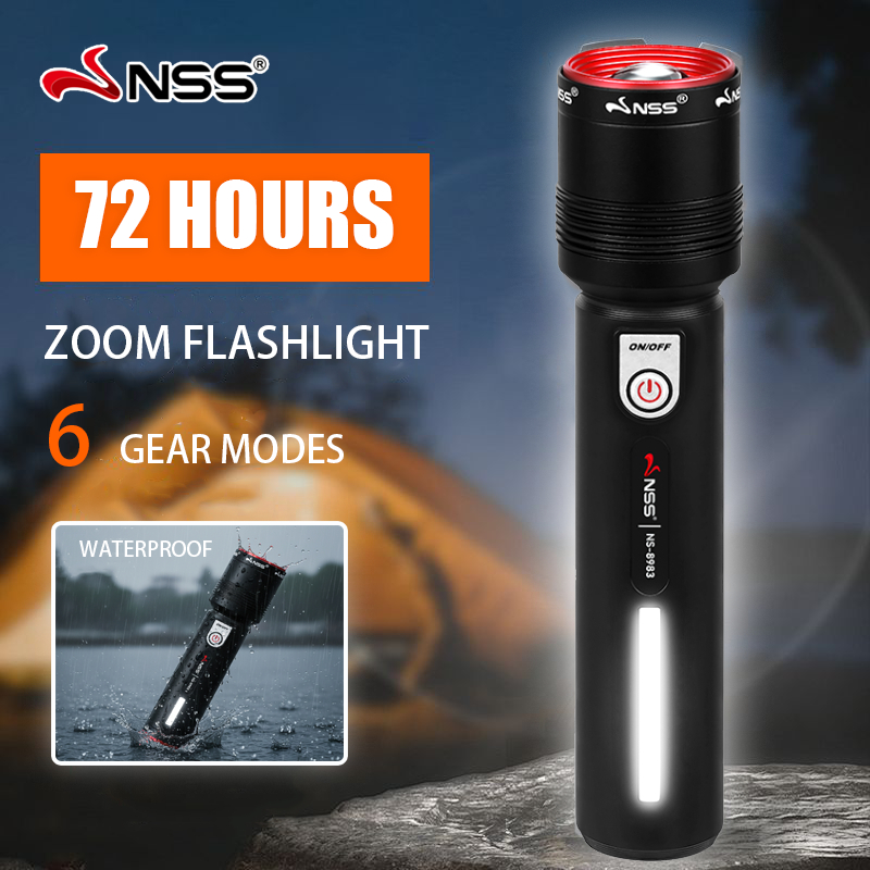 NSS Zoom Flashlight Telescopic Torch Light Portable Waterproof Camping ...