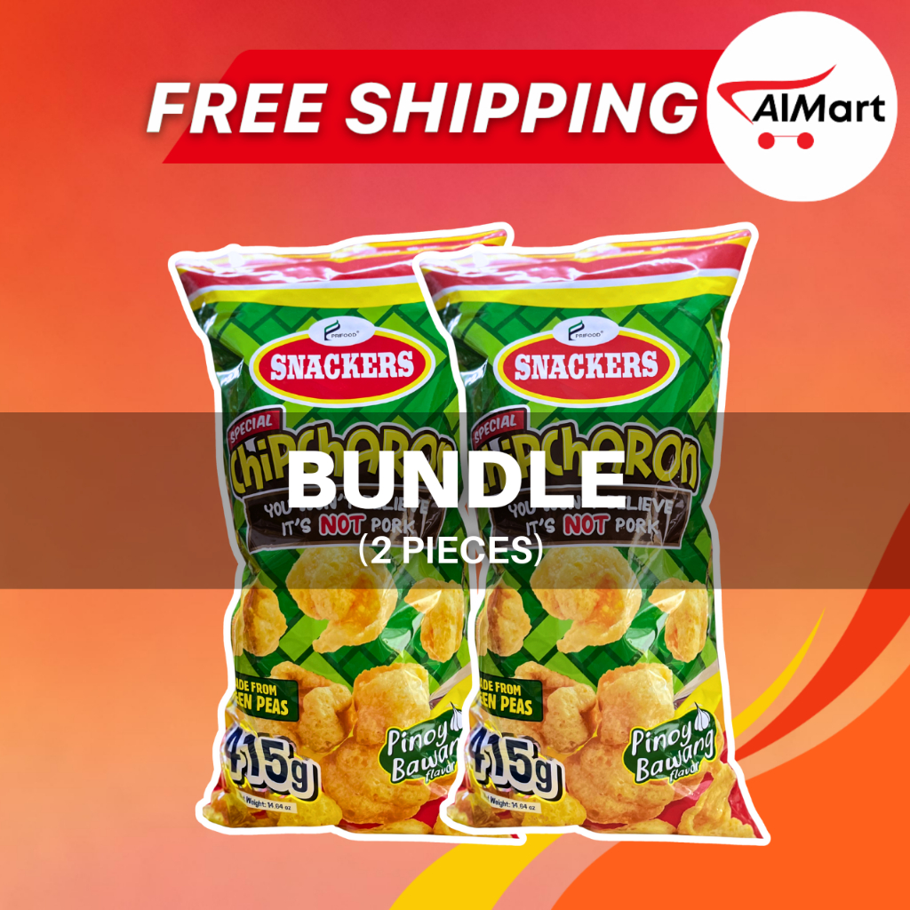 BUNDLE! (2 PCS) SNACKERS CHIPCHARON PINOY BAWANG (415 GRAMS EACH ...