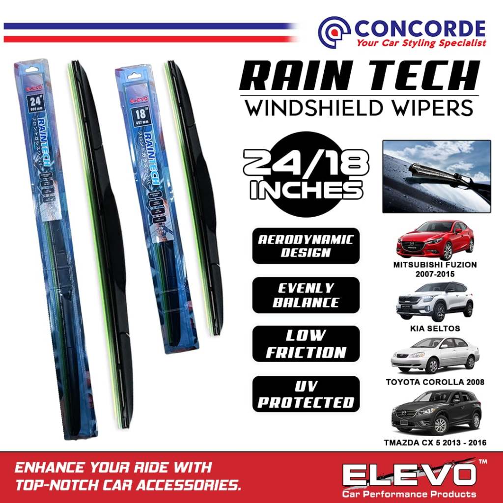 Elevo Rain Tech Wiper Blade 24 and 18 For Navara, Lancer, Galant ...